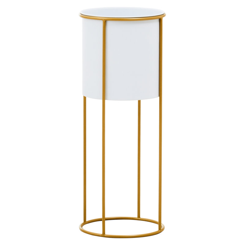 Moonsu Metal Cachepot, 60 x 23 x 23, White