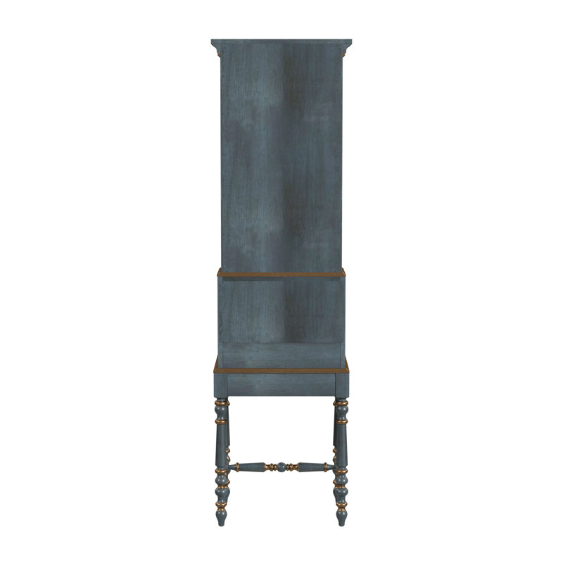 Gaen Secretary Desk with Hutch, Pastel Blue