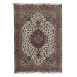 Hand-Knotted High-Quality Ivory Area Rug