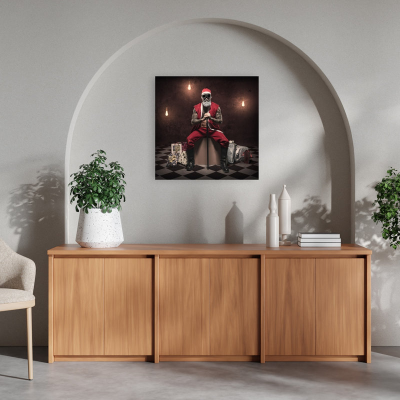 «Modern Rebel Santa Modern Modern Urban Urban Architecture», reproduction d'art mural, 24" H x 24" W