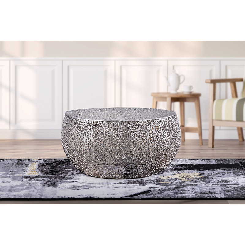 Table basse ronde (inventaire NJ), Argent argent