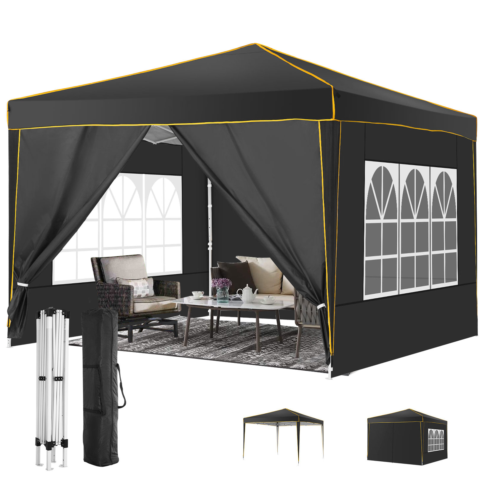 DreamDwell Home 30 Ft x 10 Ft Heavy Duty Steel Pop-Up Canopy with