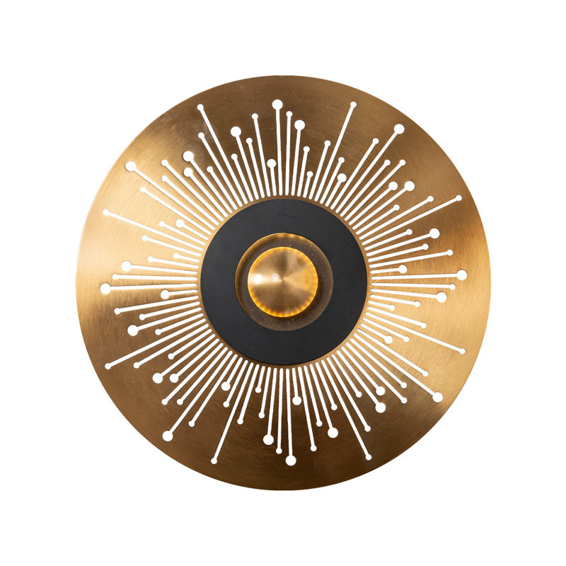 Antique Metal Wall Lamp, 11.8 in Diameter x 2.0 in Height | 1 x 10W Integrated LED, 3000K Warm White, 1000 Lumens | Stylish & Energy-Efficient Lighting for Home Decor, Modern & Vintage Aesthetic