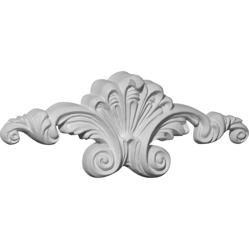 Primed Gray Polyurethane Scroll Center Onlay