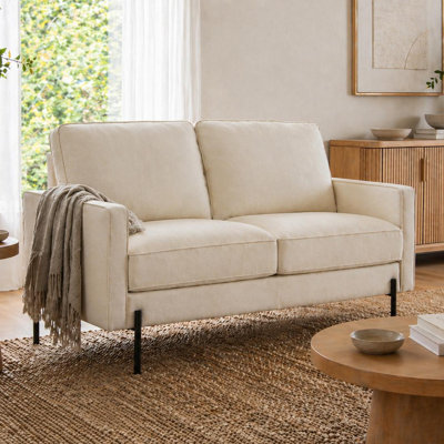 Elara 57in Premium Linen Square Arm Loveseat