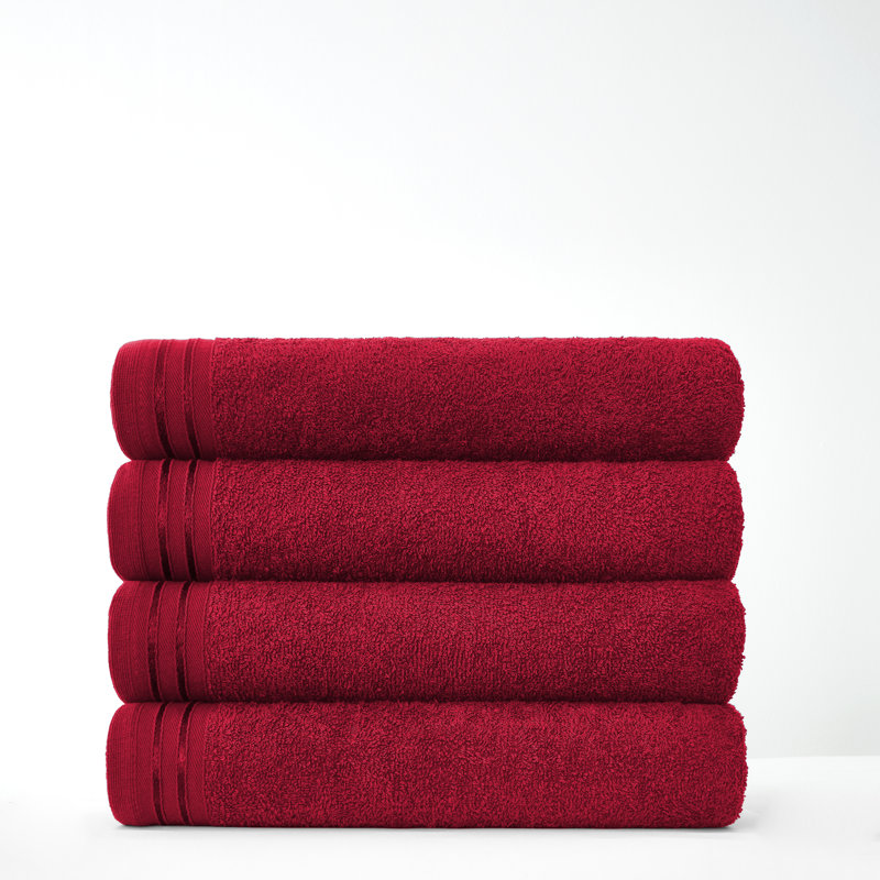4pk Wilsford Bath Sheet 75x135, Red