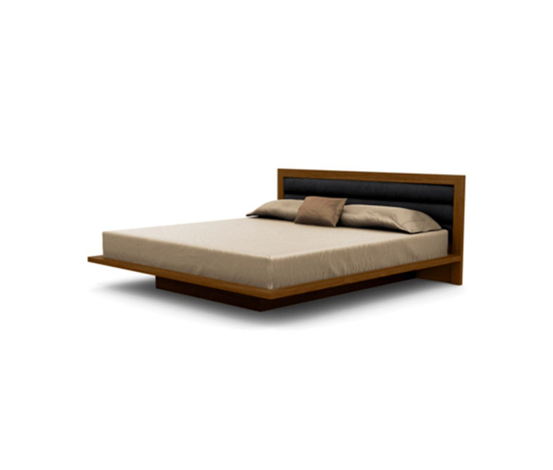 Lit plateforme Moduluxe, Grand, Onyx, Noyer naturel