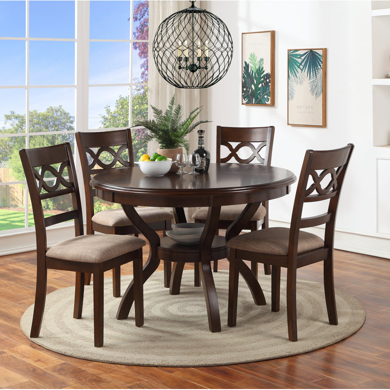 Ensemble repas pour 4 personnes Turgeon, Brun cerisier, H 30,25 po x L 47 po x l 47 po