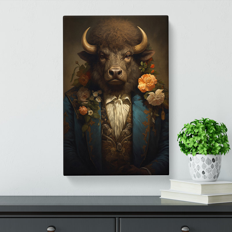 Bison Rococo - No Frame Print, 50cm H x 35cm W x 3cm D