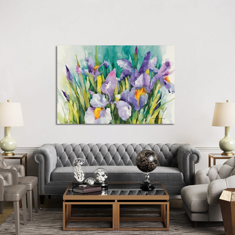 Irises by Annelein Beukenkamp - Wrapped Canvas Painting, 152.5 cm H x 101.5 cm W