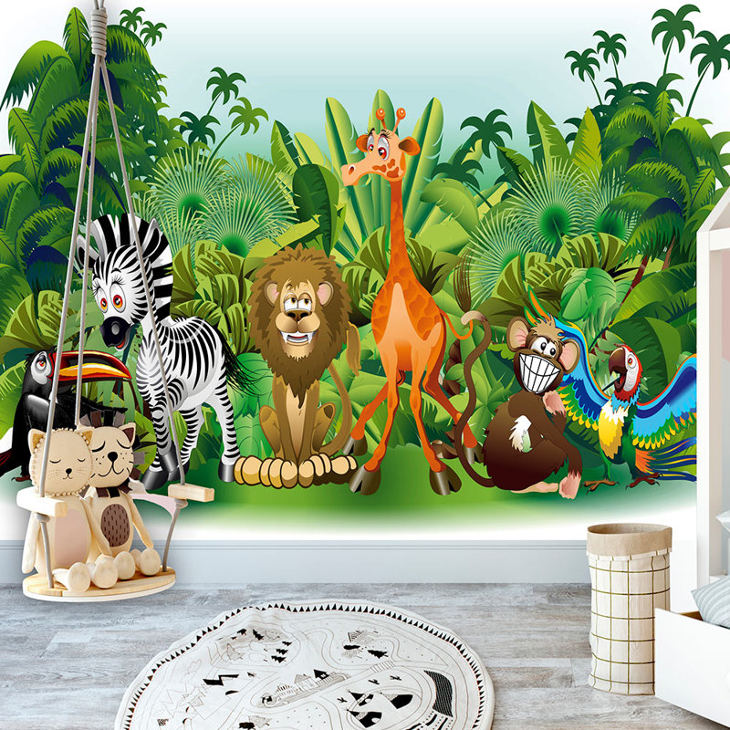 Jungle Animals Semi-Gloss Paste the Wall Mural, 400 cm x 280 cm