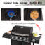 GIODIR 4 - Burner Liquid Propane 50000 BTU Gas Grill with Side Burner and Lockable Wheel