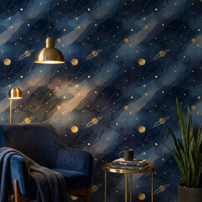 Papier peint cosmique avec étoiles et planètes