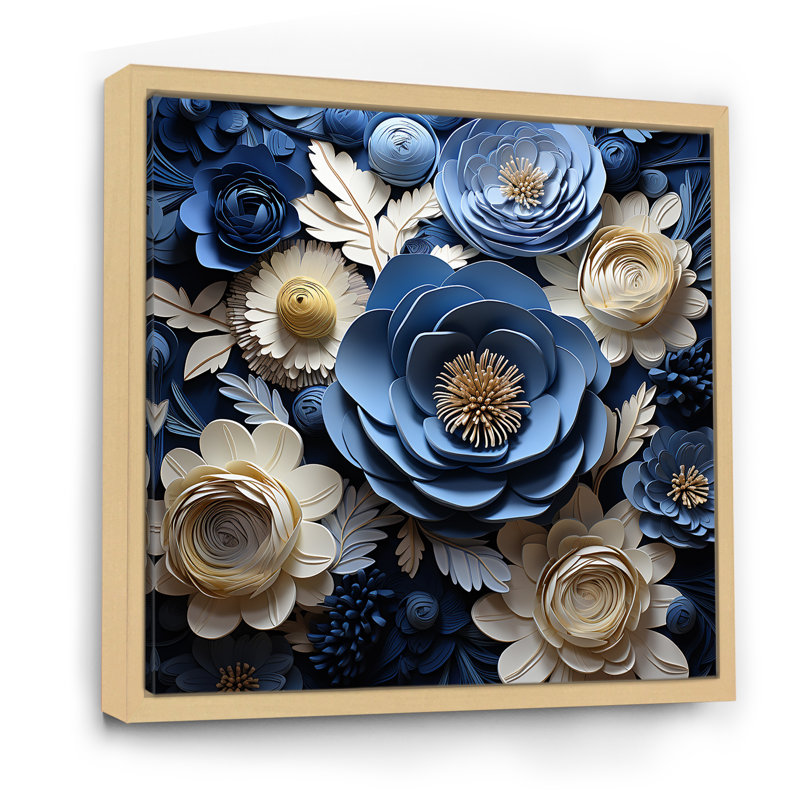 Ranunculus Bouquet IV sur toile, Cadre naturel flottant, H 36 po x l 36 po