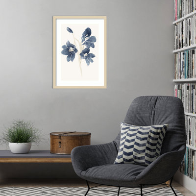 Blue Flowers 2 by Yuyu Pont Wood Framed Wall Art Print