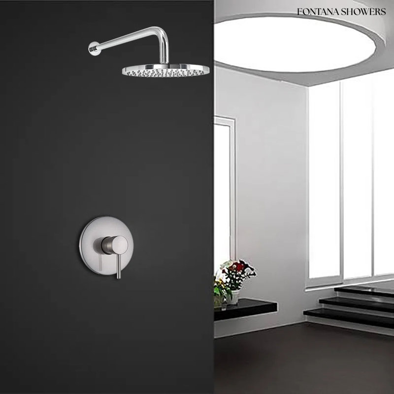 Soriano Wall Mount Chrome Finish Shower System with Handheld Sprayer and Rainfall Head
