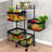 360 Degree Rotating Storage Rack Kitchen Cart with 4 Swing Out Shelves