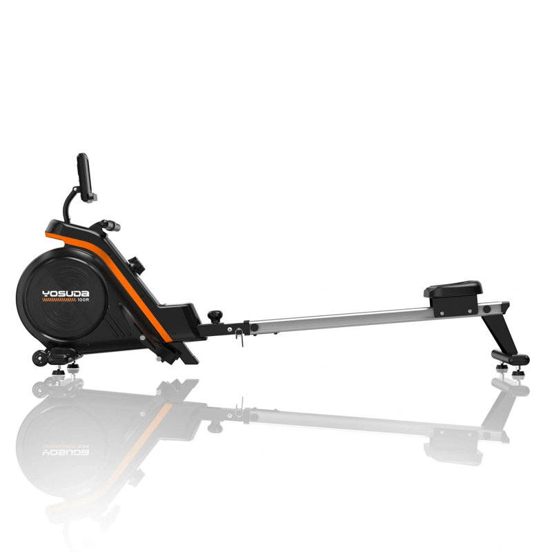FED Fitness Yosuda Series RM4 Foldable Magnetic Rowing Machine, Extended Rail, Bluetooth App and Plush Seat for Home Use