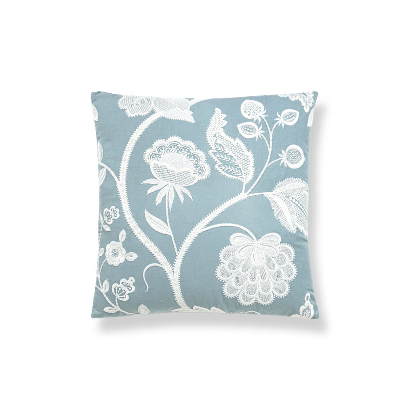 Kensington Embroidery Pillow, Sky Floral