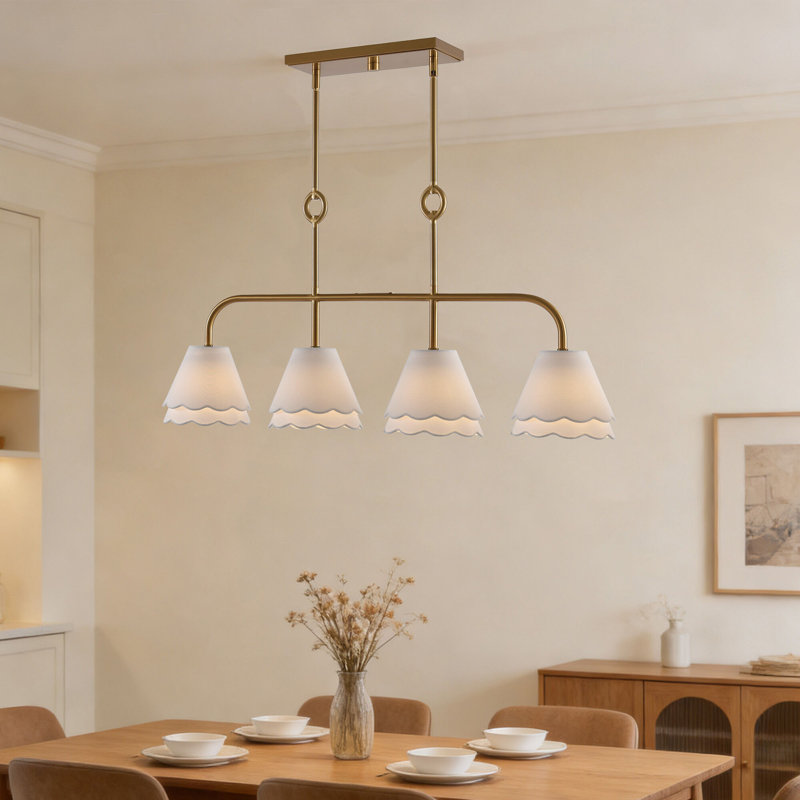 Lustre linéaire à 4 lumières avec longueur réglable 