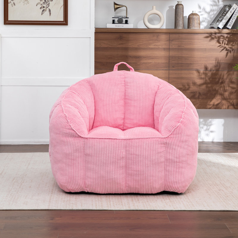 Fauteuil à billes Giant, Velours côtelé rose