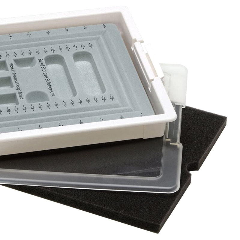 Clear Plastic Stackable Bead Storage Tray with Lid