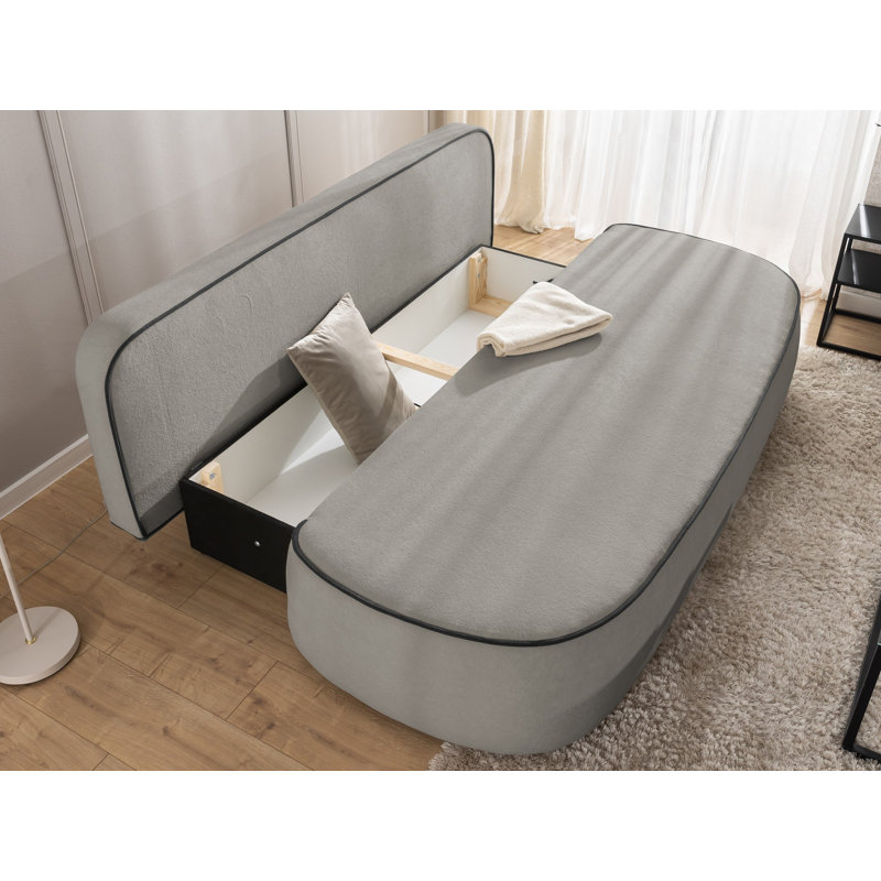 Vero 3 Seater Convertible Fabric Sofa Bed with Storage, Grey