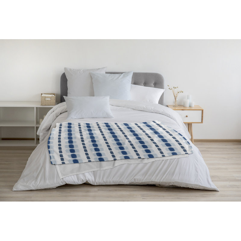 Funky Junky Fleece Throw Blanket, 50" W x 60" L, 1.85, Blue