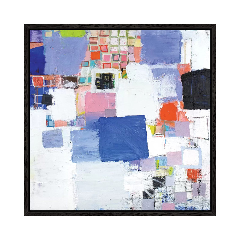 Deep Blue by Michelle Daisley Moffitt - Painting on Canvas, 45.72cm H x 45.72cm W x 3.81cm D, Black Framed