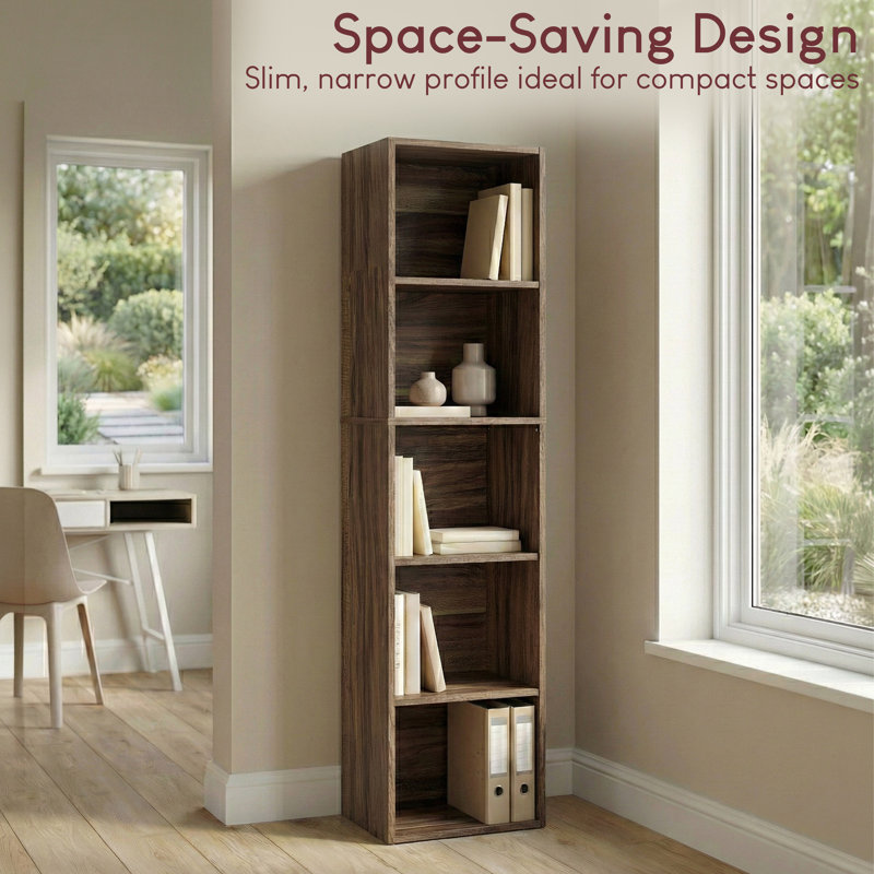 Bookcase, (5 Shelves) 132cm. H x 32cm. W x 24cm. D