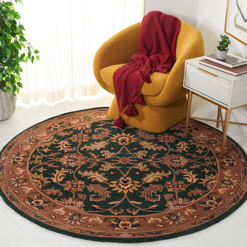 Tressler Hand Tufted Wool Oriental Rug, Round 6'