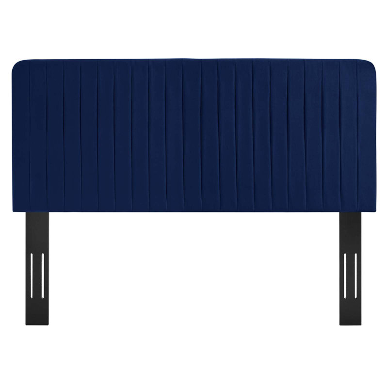 Milenna Channel Tufted Headboard, Queen, Navy