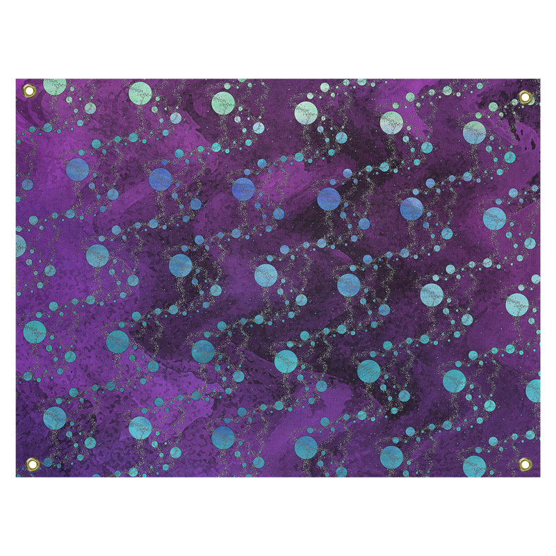 Tapisserie murale planète stars, H 54 po x l 63,5 po, Mauve / Gris