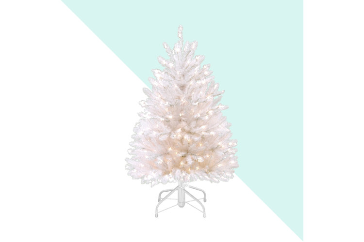 Dunhill 4.4' White Fir Artificial Christmas Tree with 450 Lights
