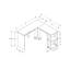 Bureau d'ordinateur, bureau personnel, coin, tablettes de rangement, L 48 po, forme en L, travail, ordinateur portable, stratifié blanc, contemporain, moderne