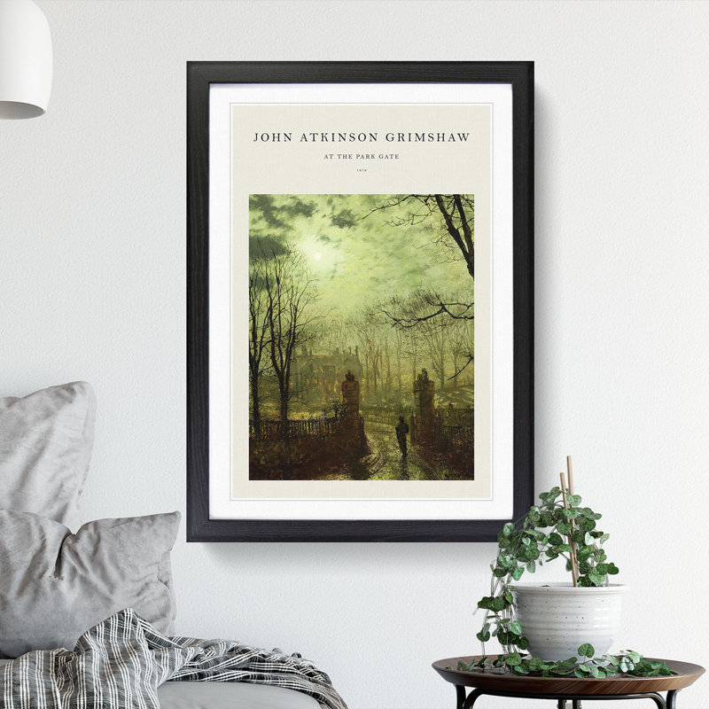 At the Park Gate by John Atkinson Grimshaw - Picture Frame Graphic Art, Black Framed, 48cm H x 36cm W x 2cm D
