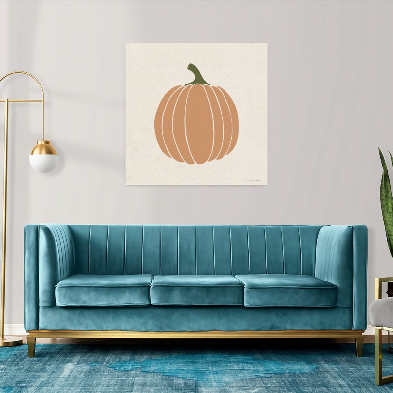 Art contemporain citrouille d'automne, H 36 po x l 36 po