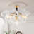 Semi - Flush Ceiling Light Fixtures, Clear Ribbed Texture Glass Balls Shade - 24" X 18"-1904014718