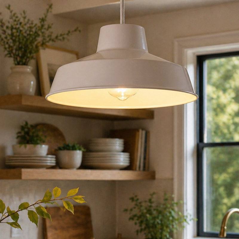 Pluto 12cm H Metal Bowl Pendant Shade ( Screw On ), White