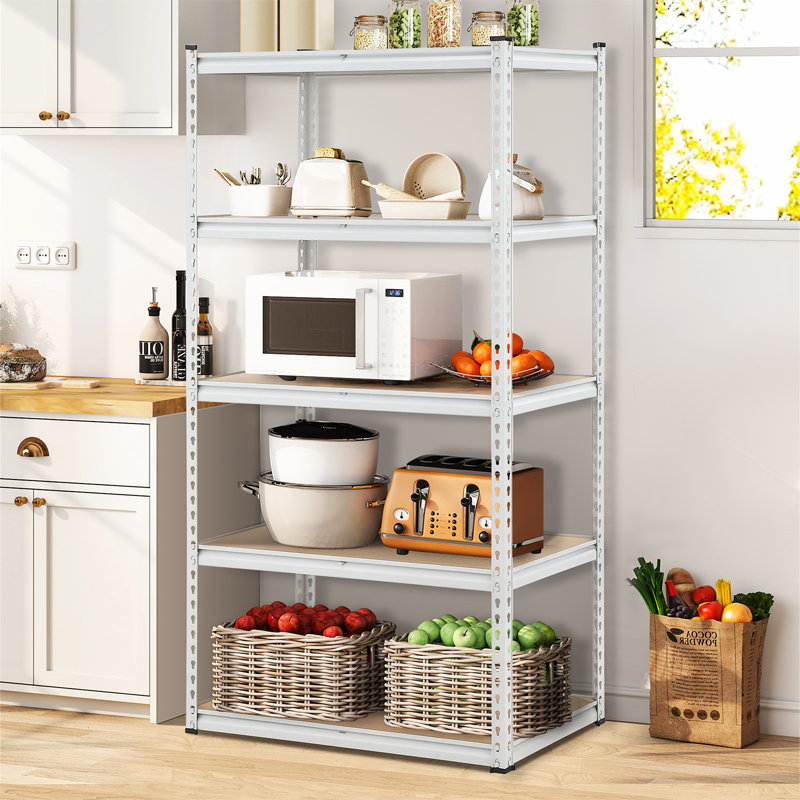 Tablettes de rangement pour garage, tablettes utilitaires à 5 niveaux, tablettes de rangement réglables, capacité de charge de 3860 lb