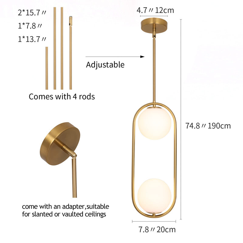 Frech 2 - Light Geometric Pendant, Gold