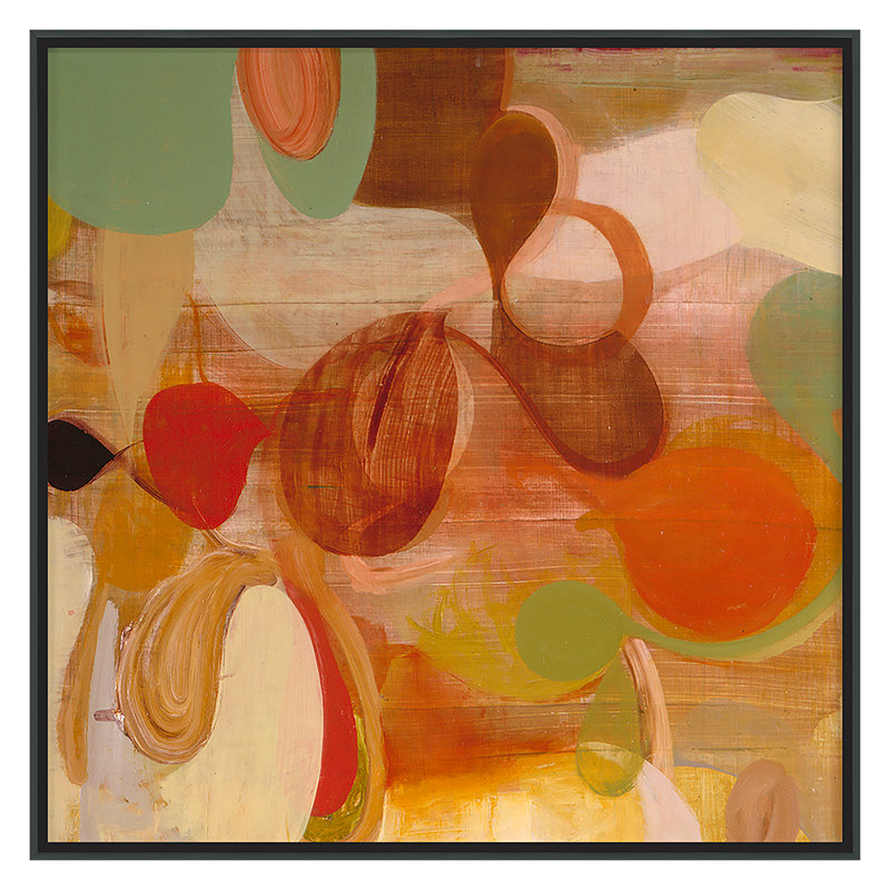 «Chinese Peony» par Victoria Johnson, reproduction sur toile flottante, Cadre noir, H 40 po x l 40 po x P 2,63 po