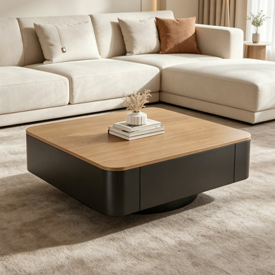 Small Apartment Wooden Storage Coffee Table