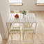 Paquet de 4 chaises à blocs de couleur à rayures avec Pp imperméable et pieds en métal robustes pour la terrasse extérieure, blanc crème et jaune grain