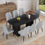Table de salle à manger spacieuse en bois aggloméré et 8 chaises en polyuréthane, idéales pour un décor moderne et luxueux-975412961-975412962