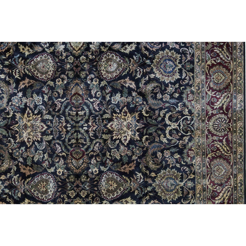 Hand-Knotted High-Quality Blue and Brown Area Rug