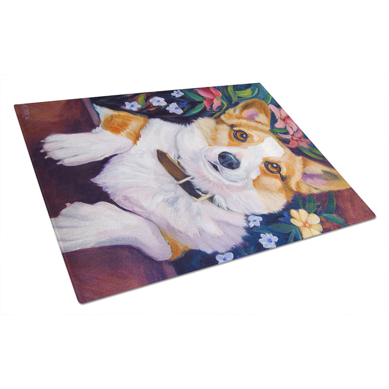 Verre trempé en verre trempé caroline pour vous aider à corgi planche à découper