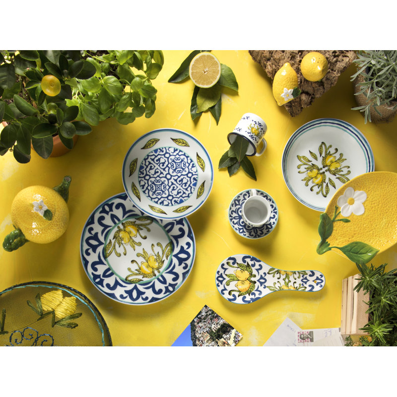 Amalfi Porcelain China Dinnerware Set 18 Piece - Service for 6