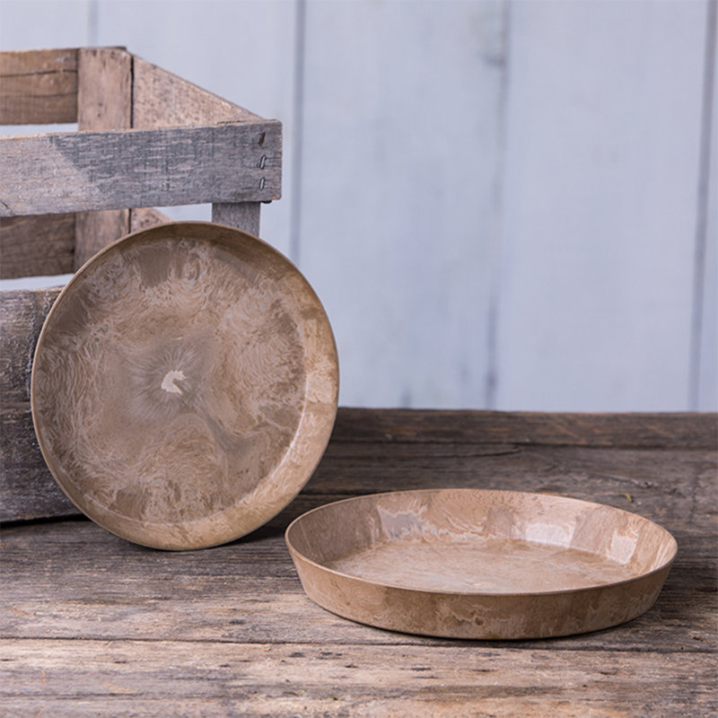 Pollyanna Pot Planter, Taupe, 1.75" H x 11.75" W x 11.75" D
