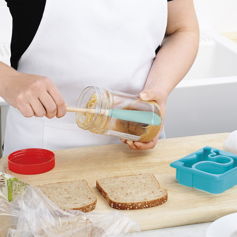 Flex-Core Jar Scraper Wood Handle - Light Aqua, Light Aqua